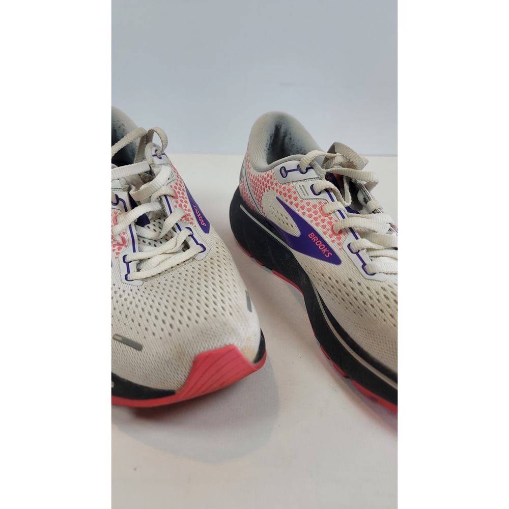 Brooks Womens Ghost 14 1203561B192 White/Purple Running Shoes‎ Sneakers Size 9.5